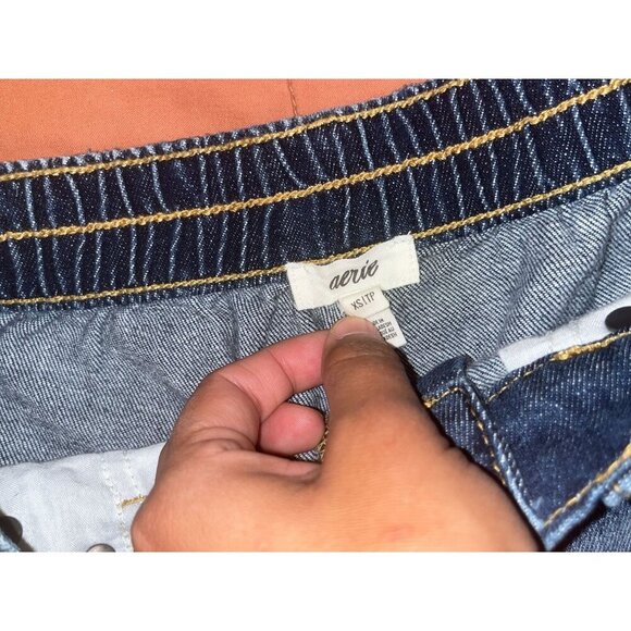 Aerie Blue Distressed Denim High-Rise Cut-Off Women's Shorts Size XS - Picture 4 of 7